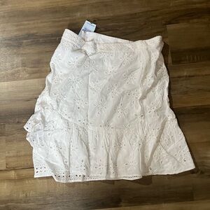 Express White Eyelet Skirt
